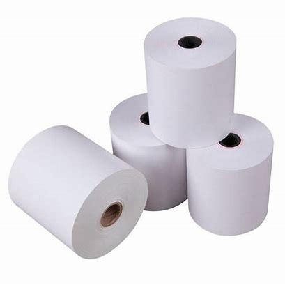 White thermal credit card receipt rolls